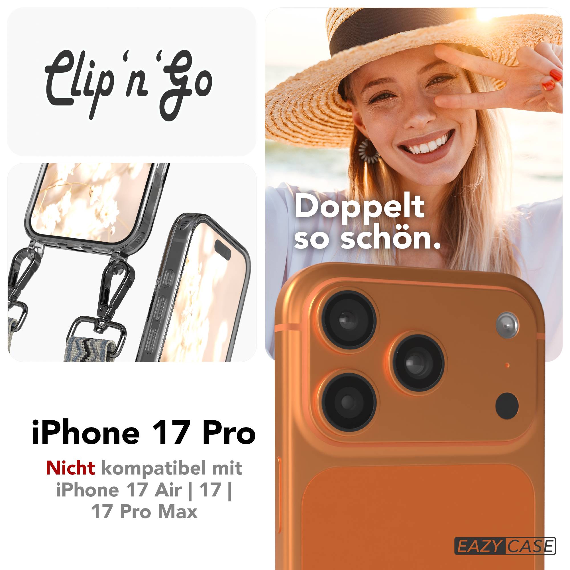 Apple iPhone 17 Pro MagSafe Hülle mit verstellbarem Boho Umhängeband 