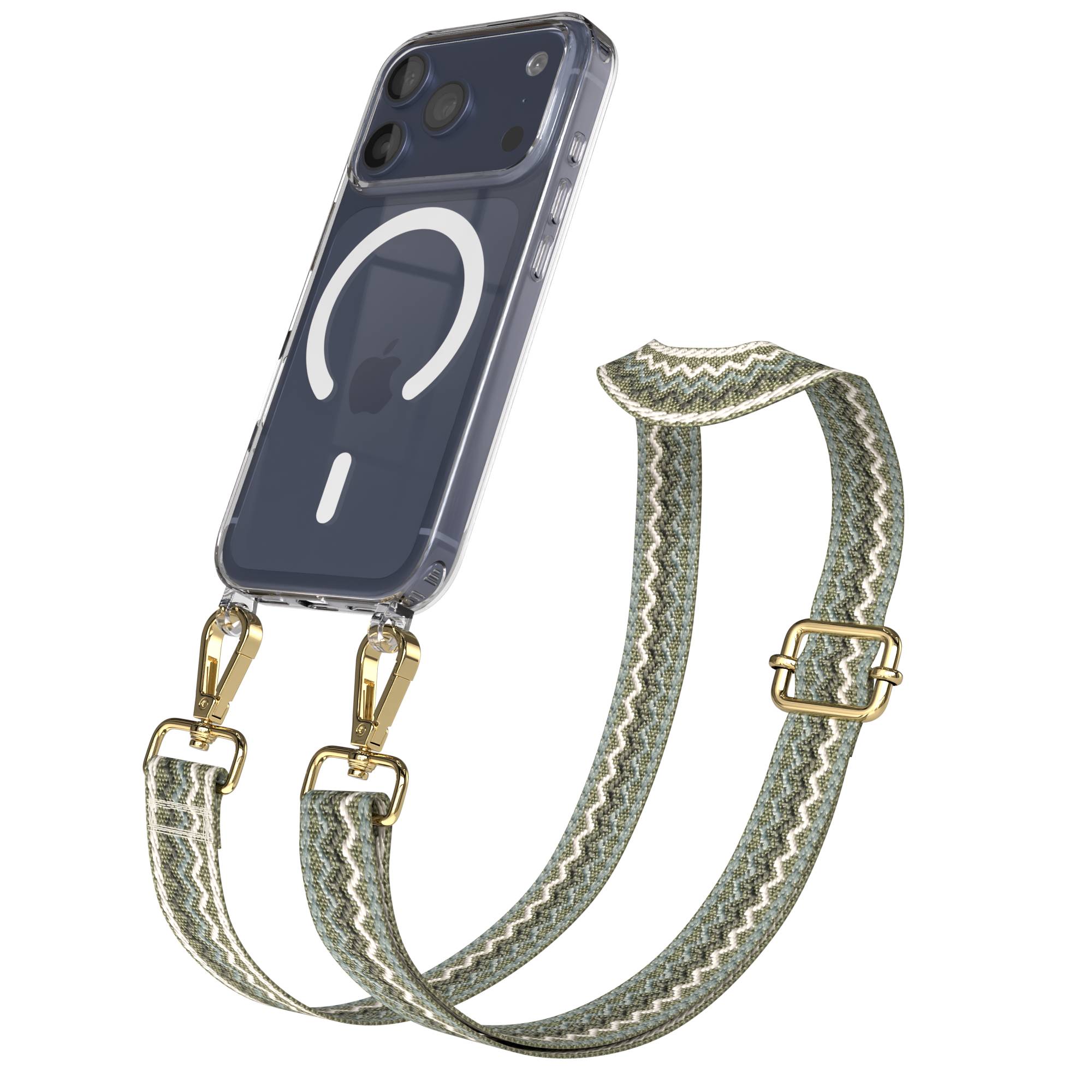 Apple iPhone 17 Pro MagSafe Hülle mit verstellbarem Boho Umhängeband 