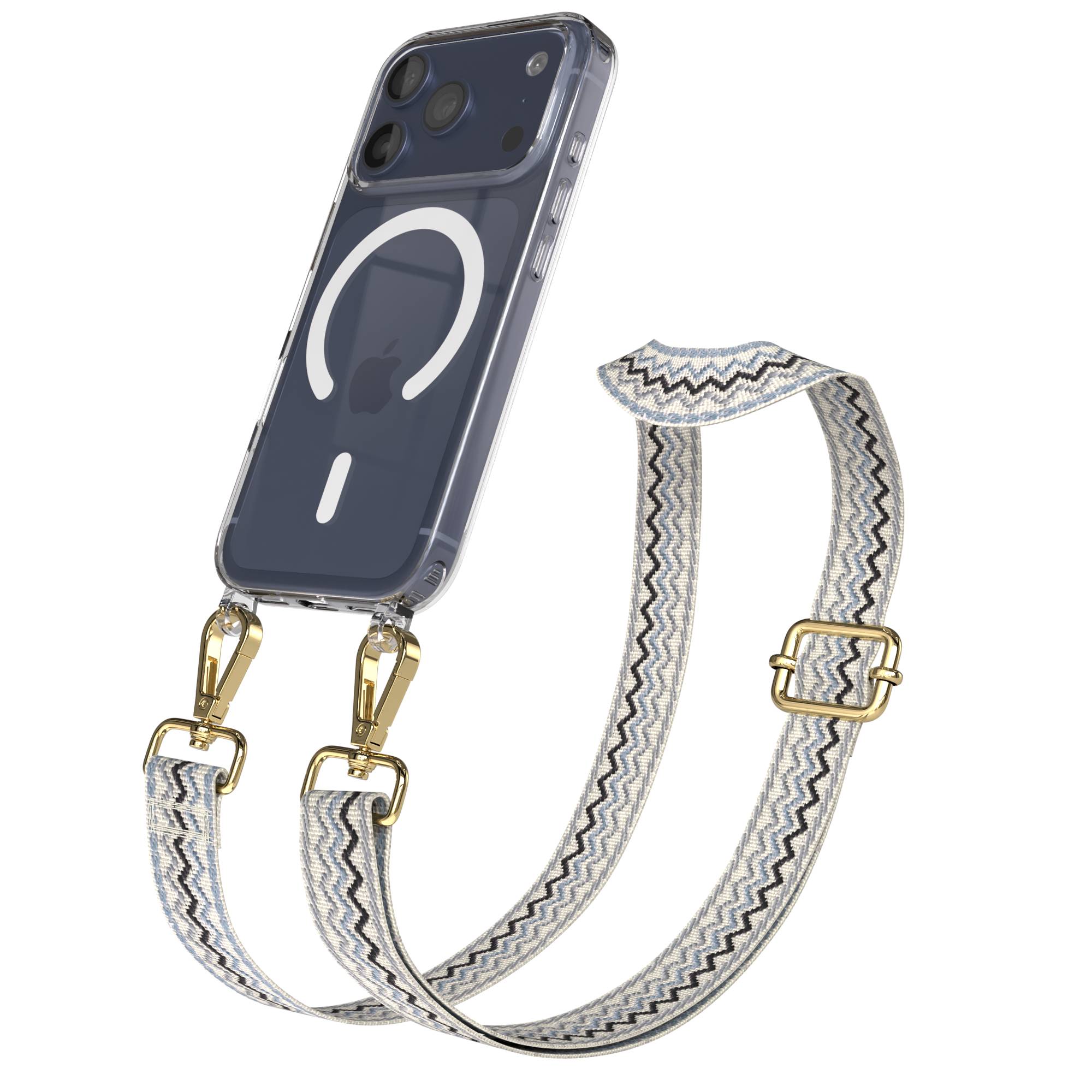 Apple iPhone 17 Pro MagSafe Hülle mit verstellbarem Boho Umhängeband 
