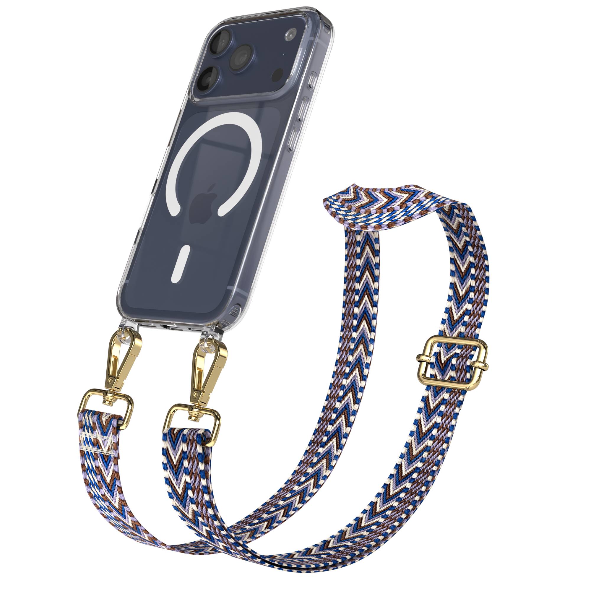Apple iPhone 17 Pro MagSafe Hülle mit verstellbarem Boho Umhängeband 