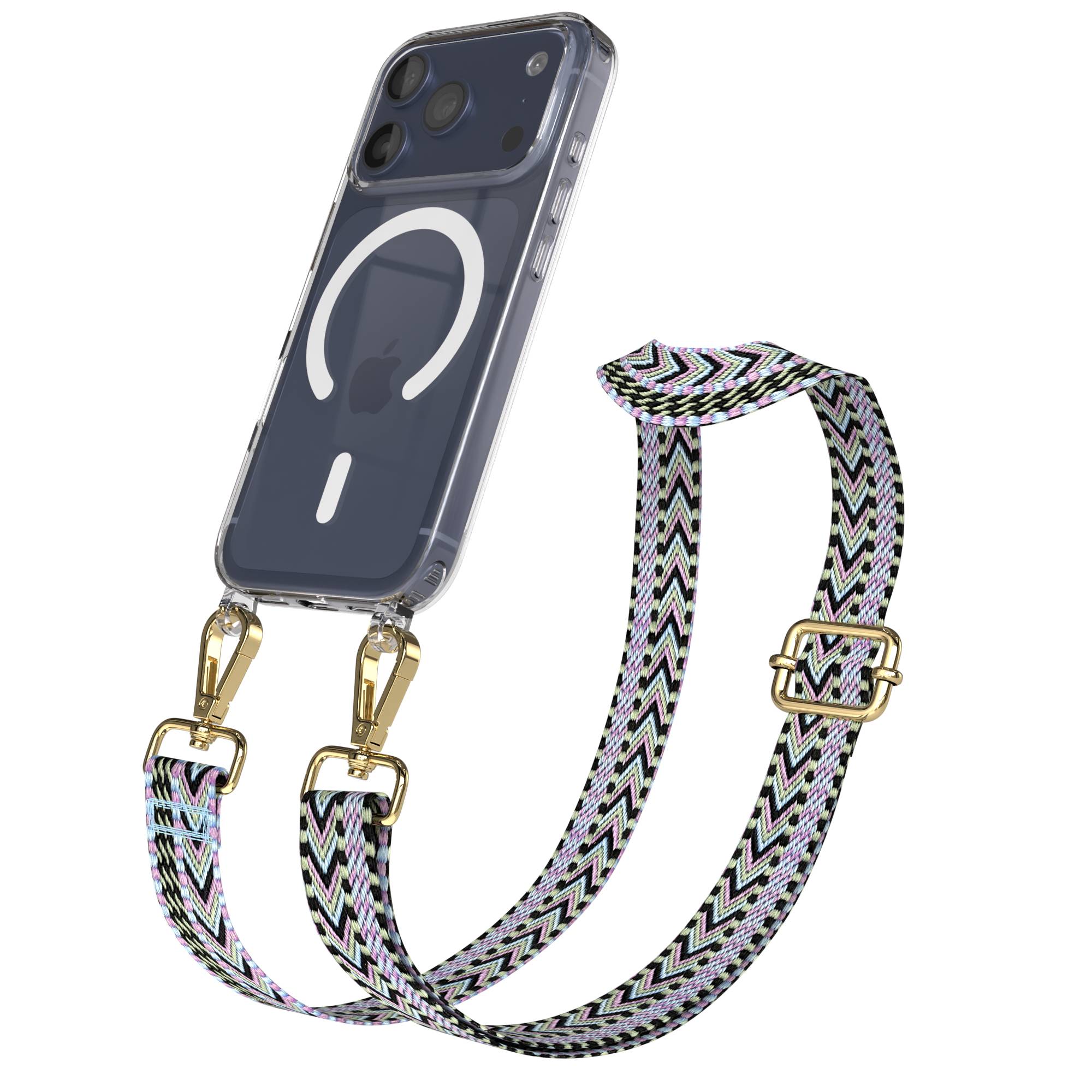 Apple iPhone 17 Pro MagSafe Hülle mit verstellbarem Boho Umhängeband 