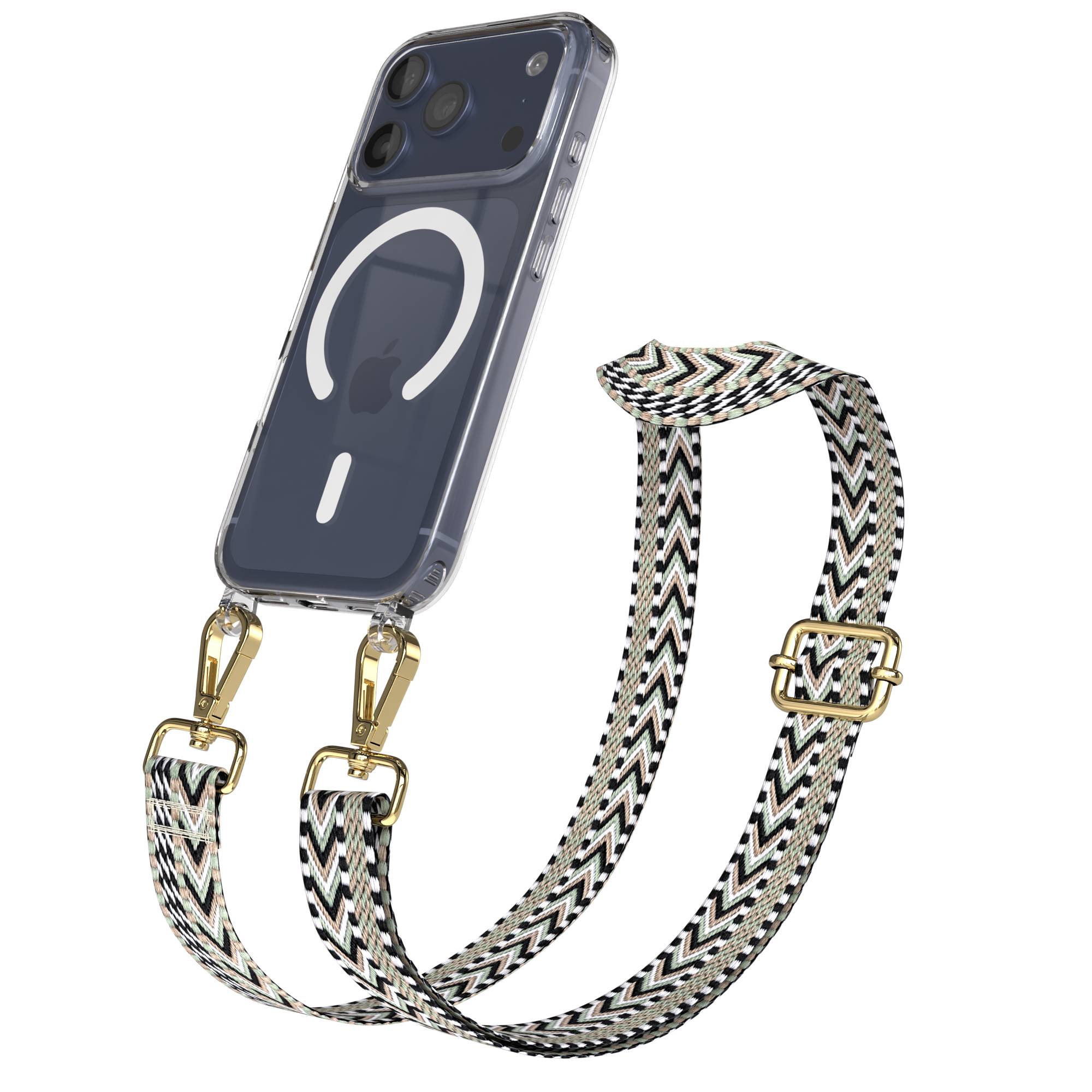 Apple iPhone 17 Pro MagSafe Hülle mit verstellbarem Boho Umhängeband 