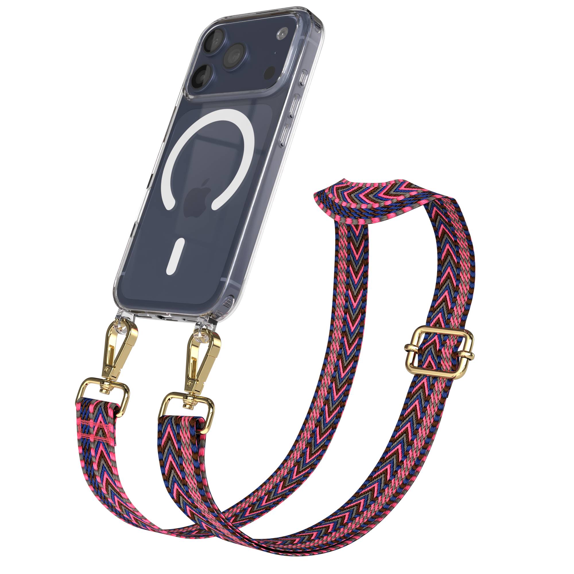 Apple iPhone 17 Pro MagSafe Hülle mit verstellbarem Boho Umhängeband 