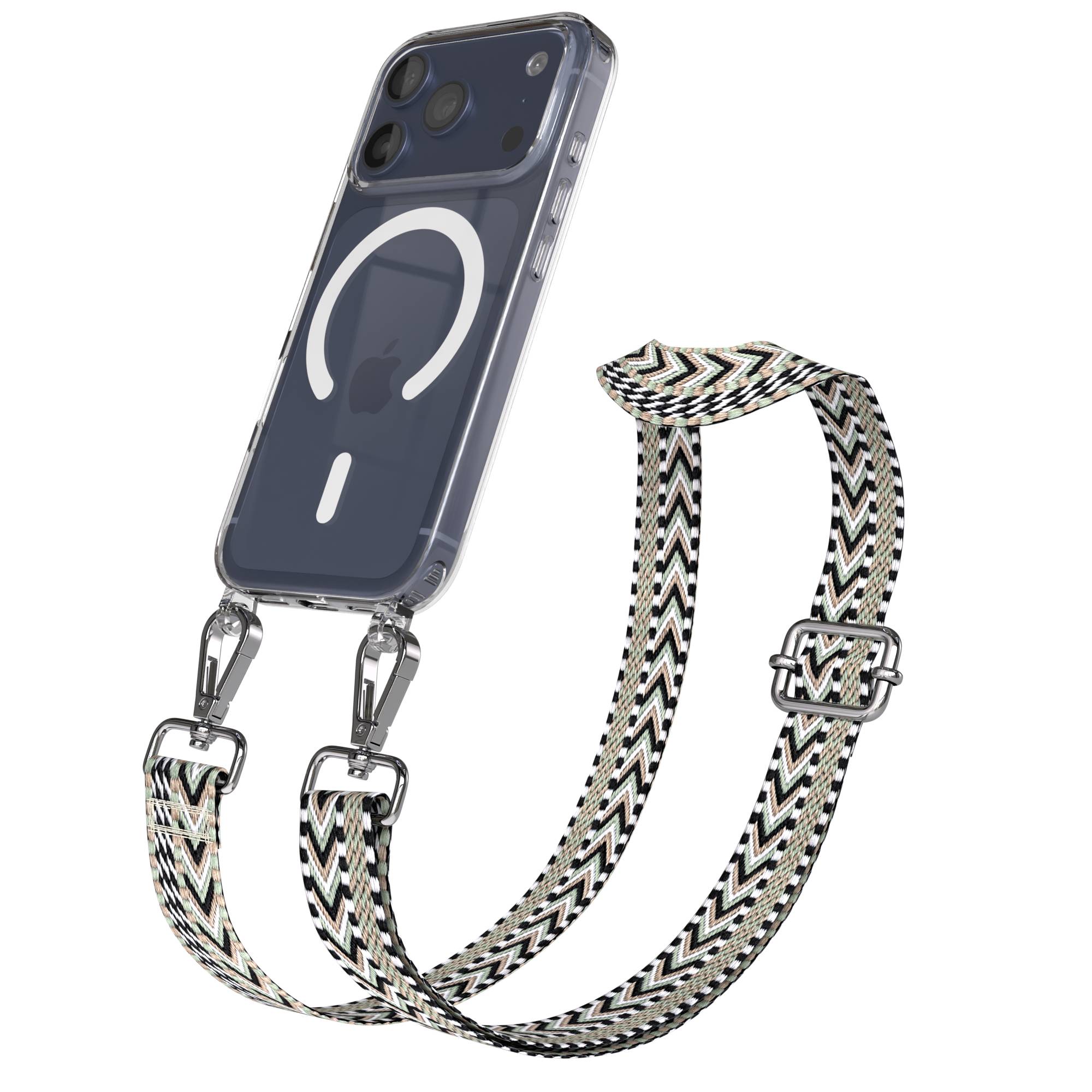 Apple iPhone 17 Pro MagSafe Hülle mit verstellbarem Boho Umhängeband 