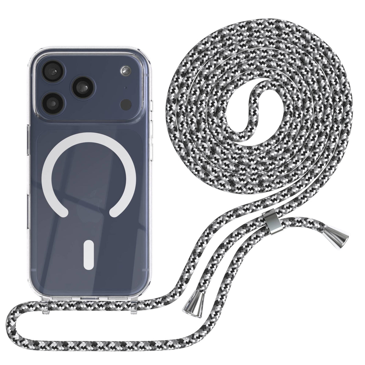 Apple iPhone 17 Pro transparente MagSafe Schutzhülle mit verstellbarer Handykette 