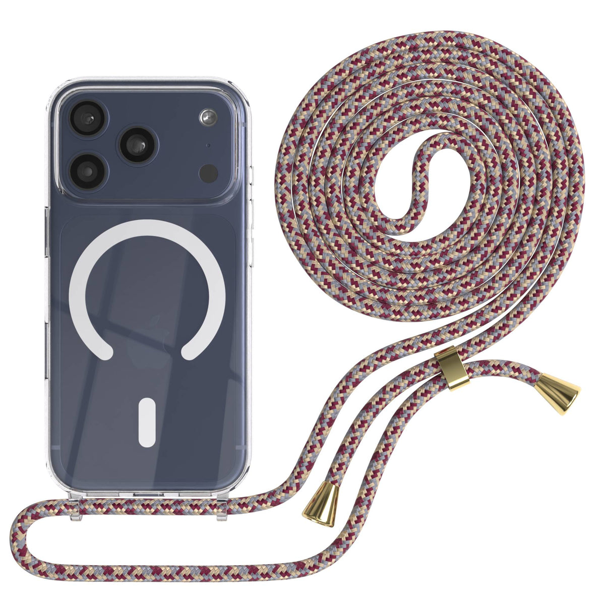 Apple iPhone 17 Pro transparente MagSafe Schutzhülle mit verstellbarer Handykette 