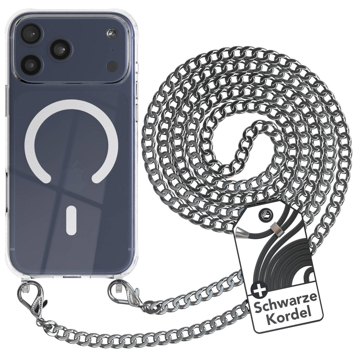 Apple iPhone 17 Pro Max Handykette mit Metallkette und Kordel MagSafe 