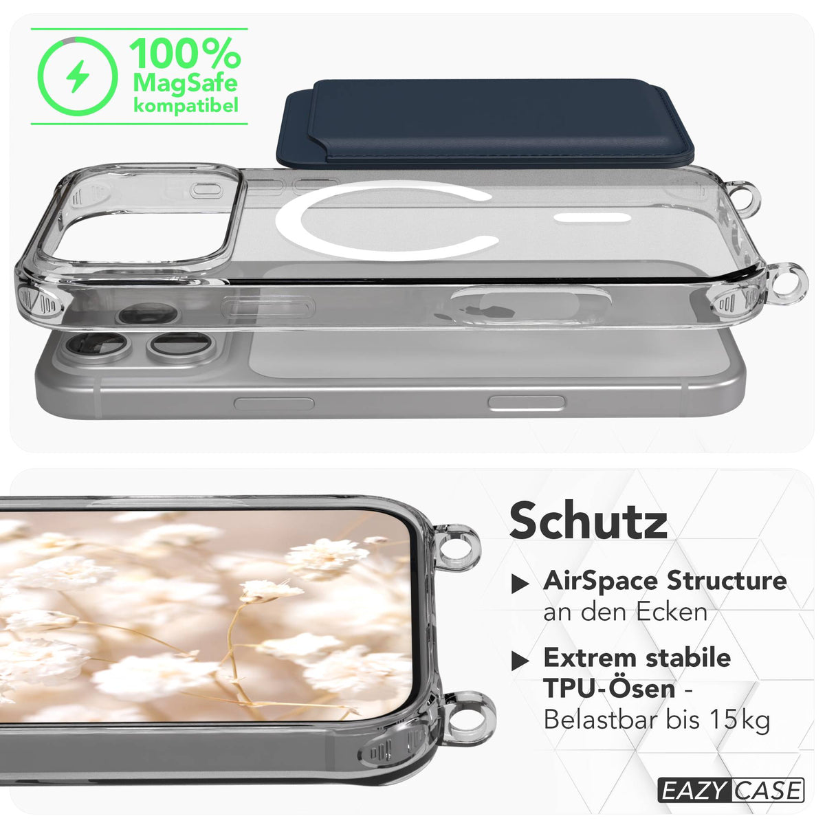 Apple iPhone 17 Pro Max Handykette mit Metallkette und Kordel MagSafe 