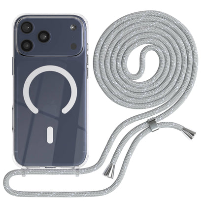 Transparente iPhone 17 Pro Max Schutzhülle mit verstellbarer Handykette und MagSafe 