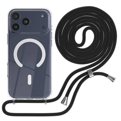 Transparente iPhone 17 Pro Max Schutzhülle mit verstellbarer Handykette und MagSafe 